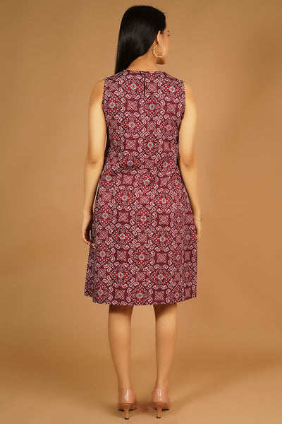 Premium Cotton Maroon Midi Dress