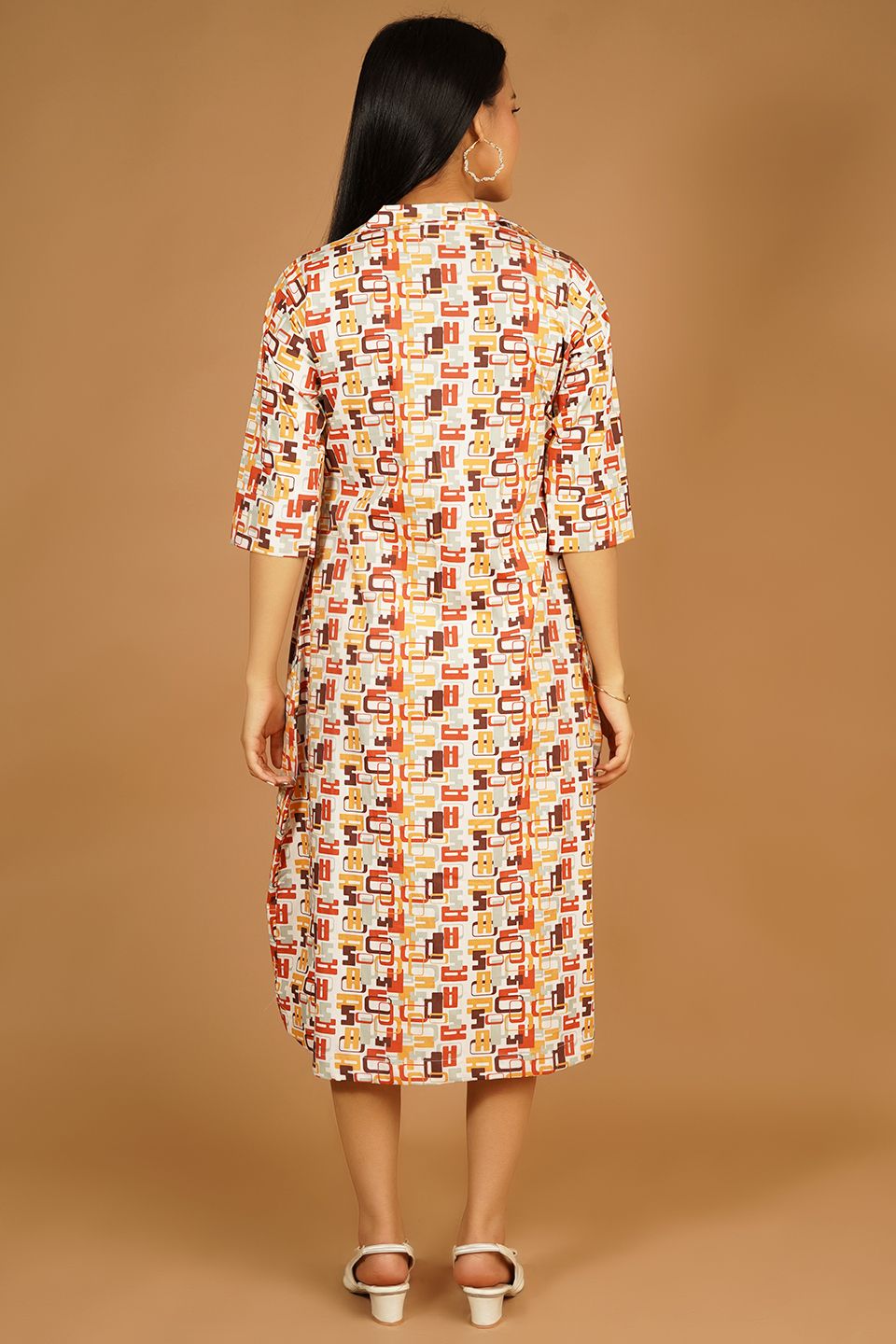 Premium Cotton Multicolor Midi Dress