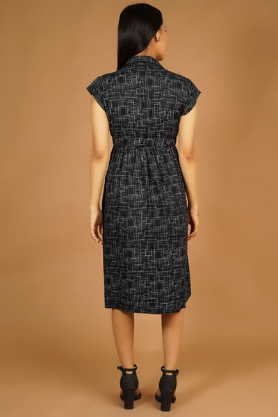 Premium Cotton Black Midi Dress