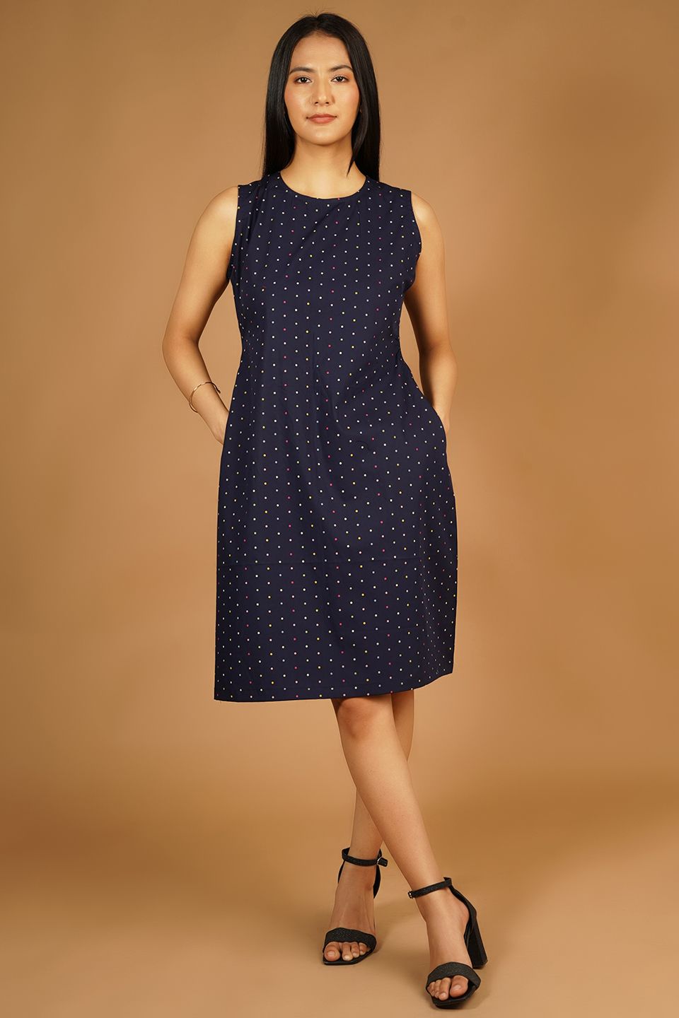 Premium Cotton Blue Midi Dress