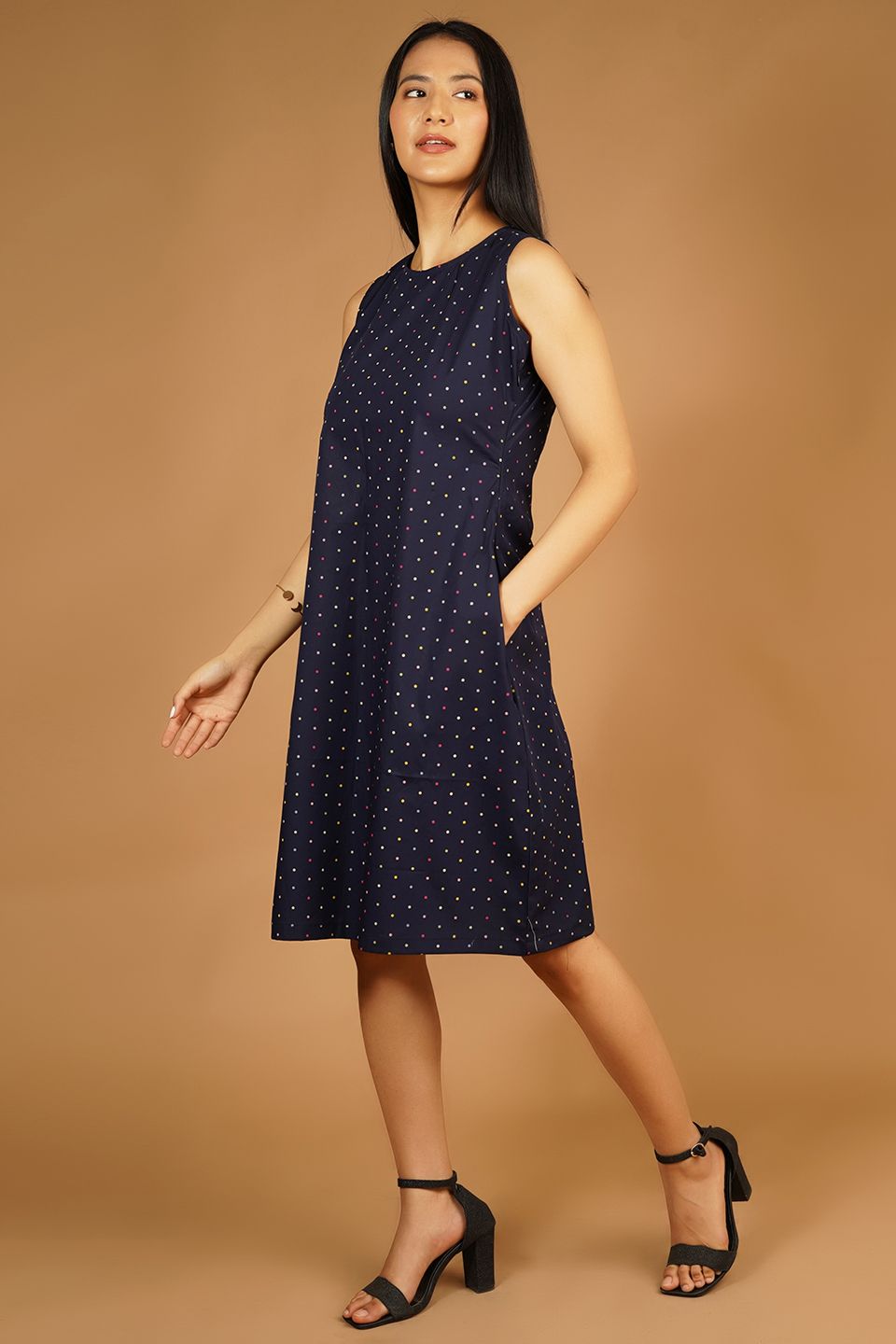 Premium Cotton Blue Midi Dress