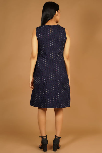 Premium Cotton Blue Midi Dress