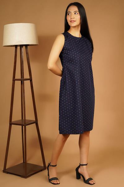 Premium Cotton Blue Midi Dress