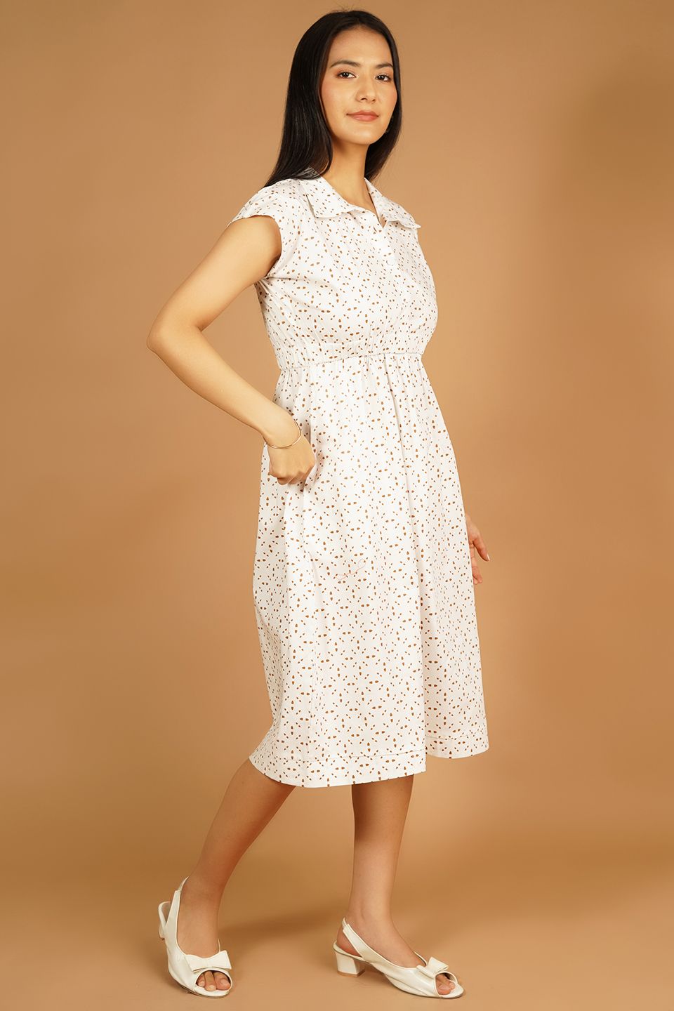 Premium Cotton White Midi Dress