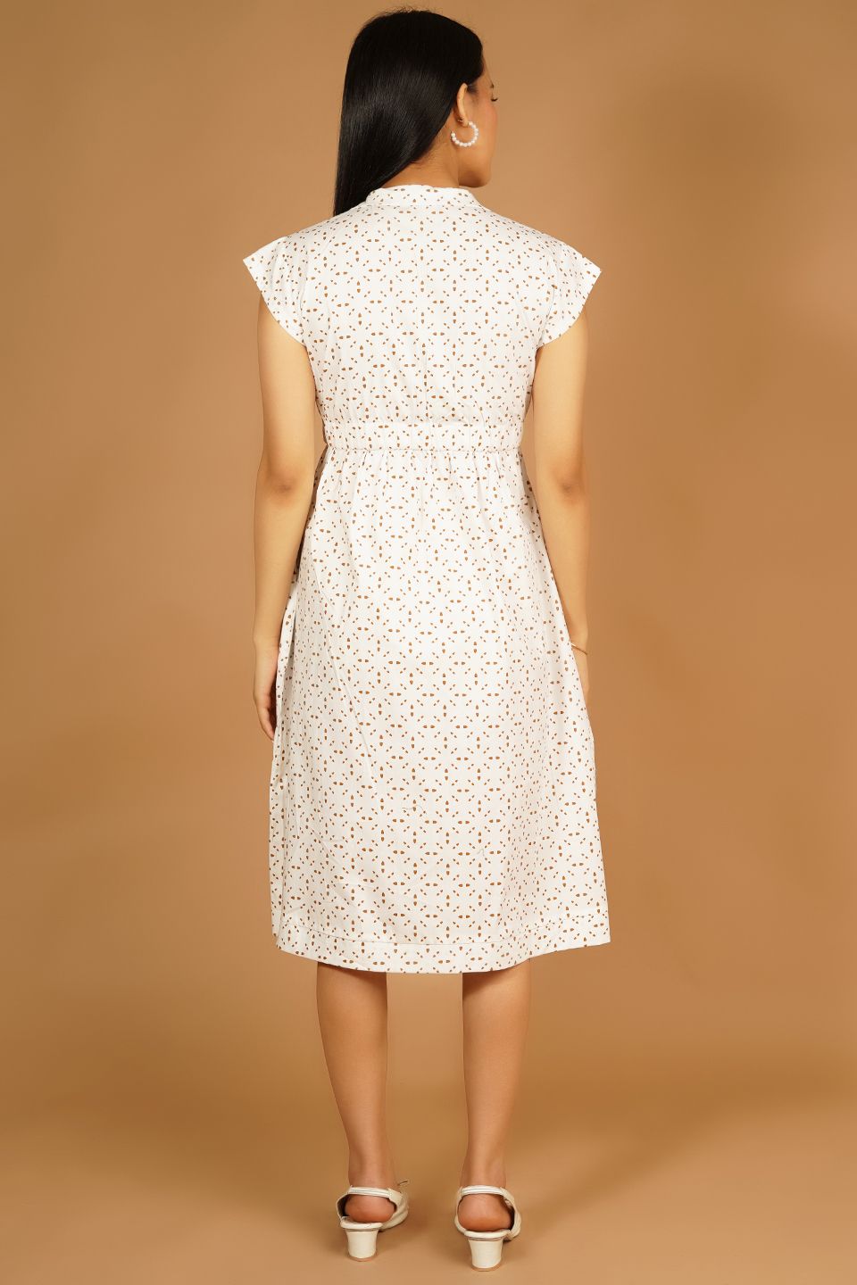 Premium Cotton White Midi Dress