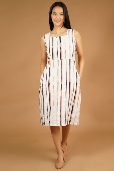 Premium Cotton White Midi Dress