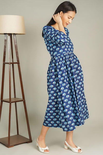 Indigo Midi Blue Dress