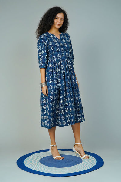 Blue Indigo Midi Dress