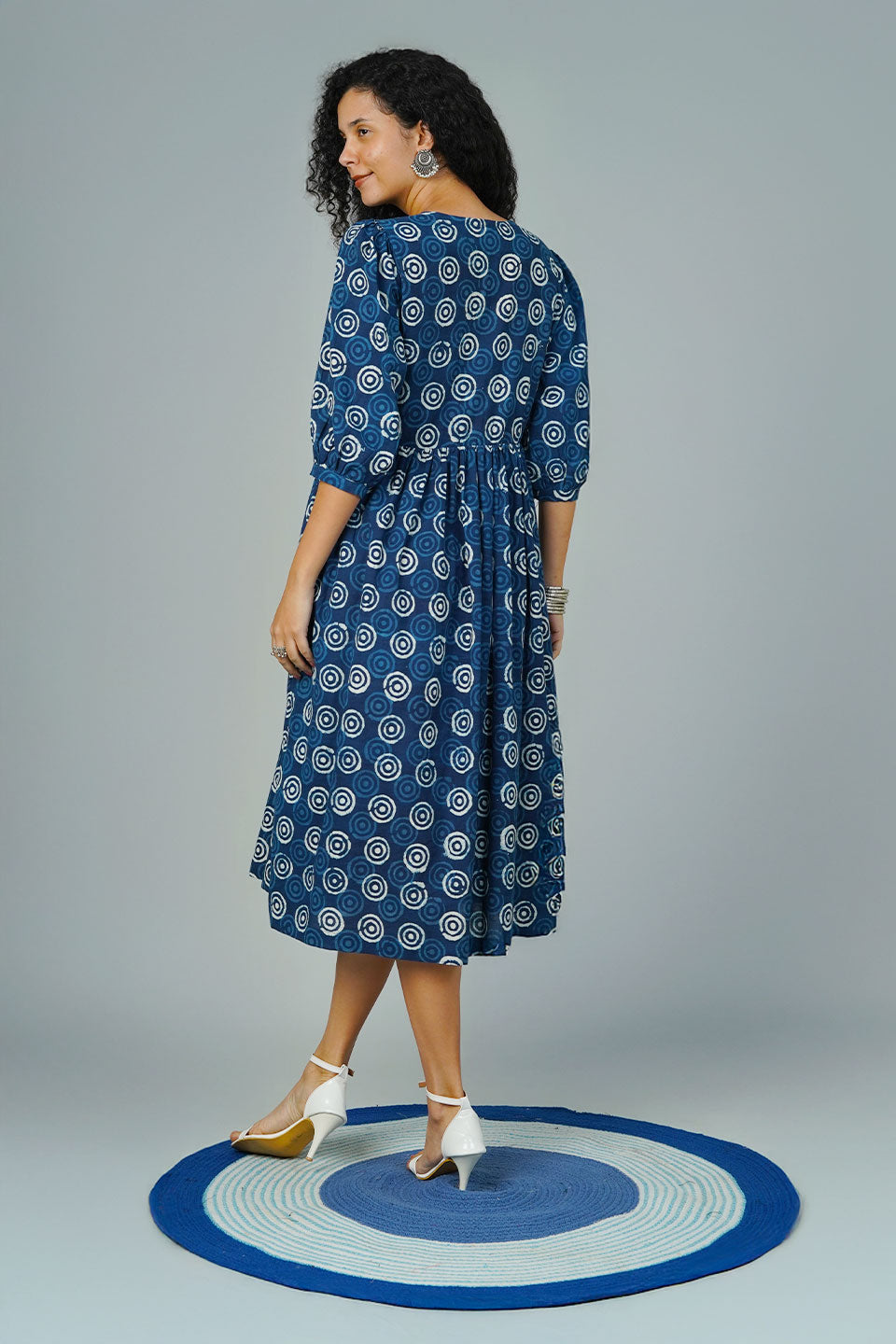 Blue Indigo Midi Dress