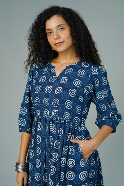 Blue Indigo Midi Dress