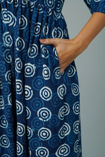 Blue Indigo Midi Dress
