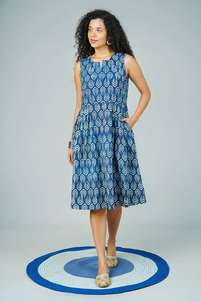Blue Indigo Midi Dress