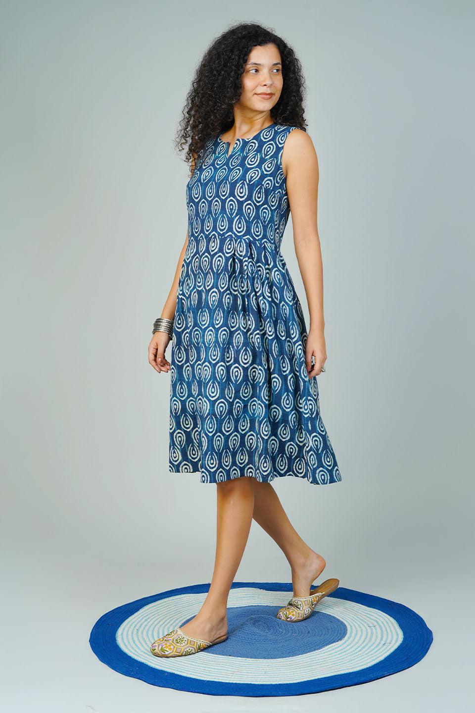 Blue Indigo Midi Dress