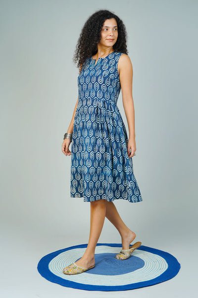 Blue Indigo Midi Dress