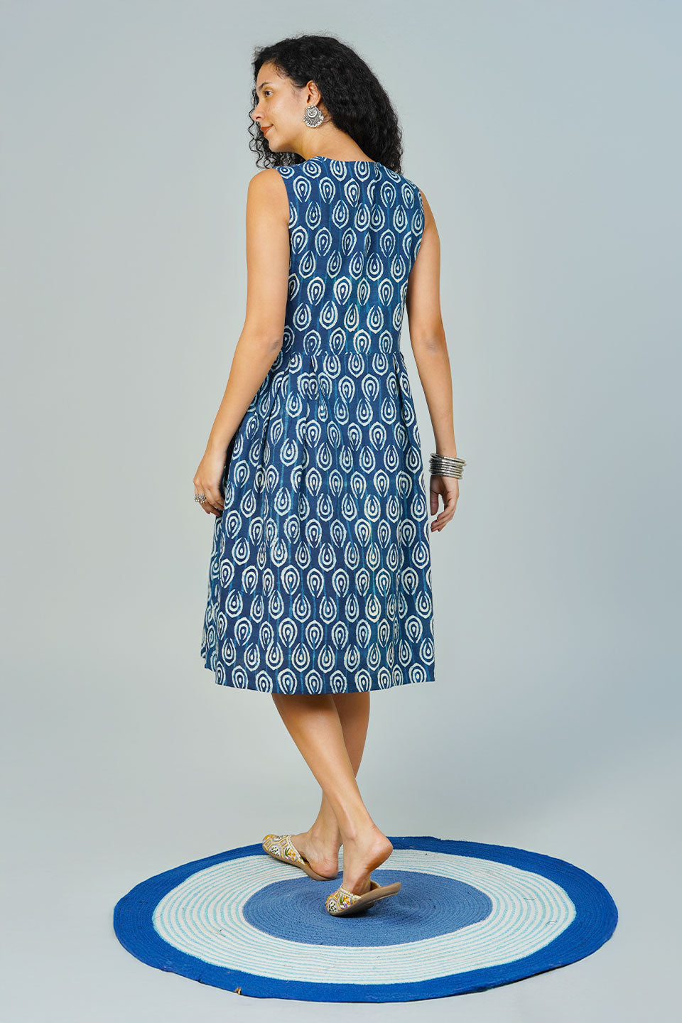 Blue Indigo Midi Dress