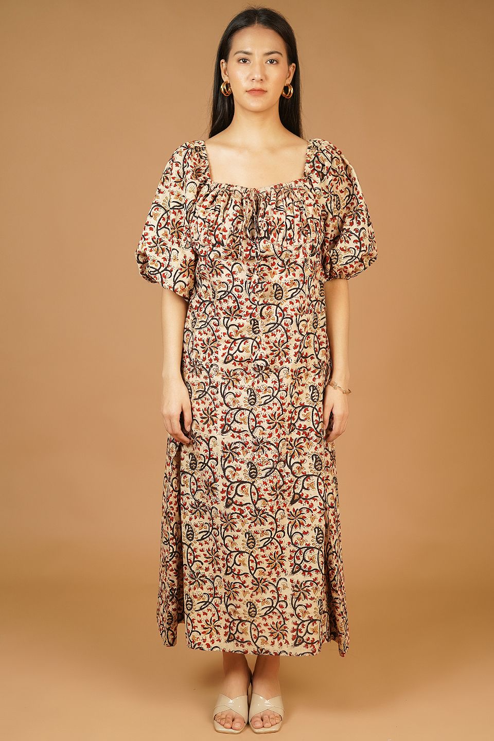 Bagru MAXI Beige Dress