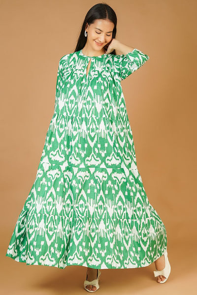 Screen Print MAXI Green Dress