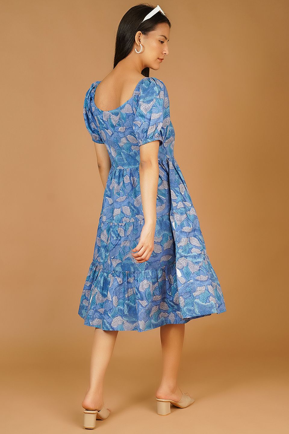 Bagru Midi Blue Dress