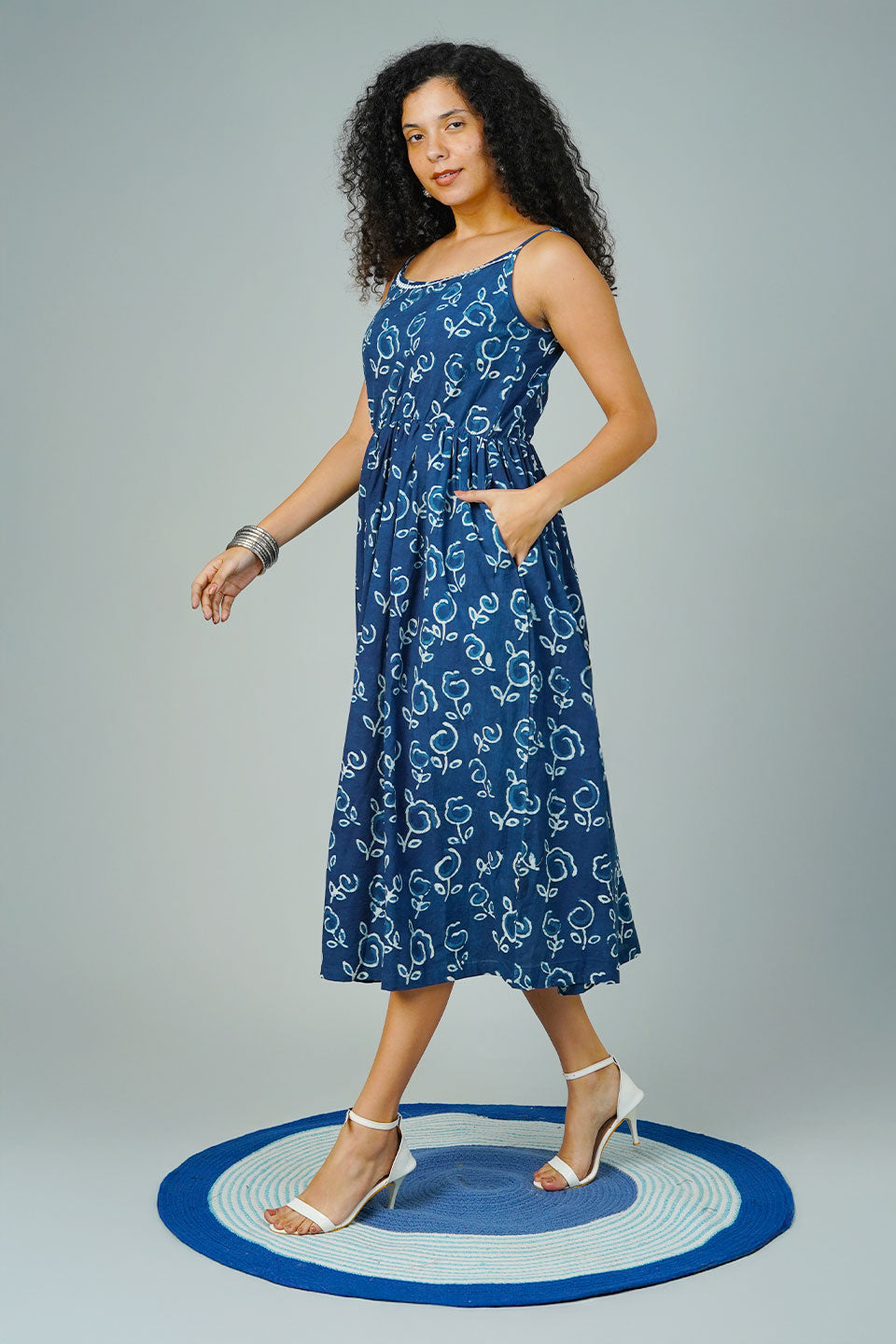 Blue Indigo Midi Dress