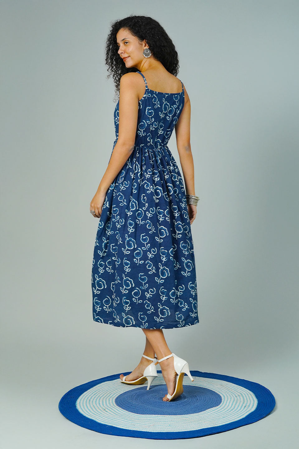 Blue Indigo Midi Dress