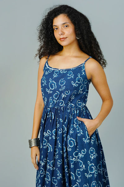 Blue Indigo Midi Dress