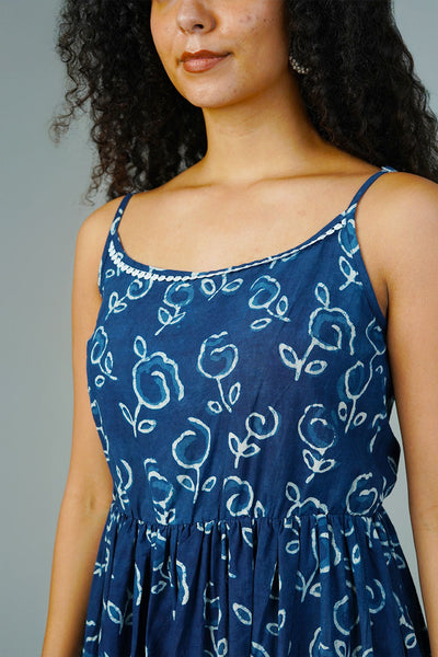 Blue Indigo Midi Dress