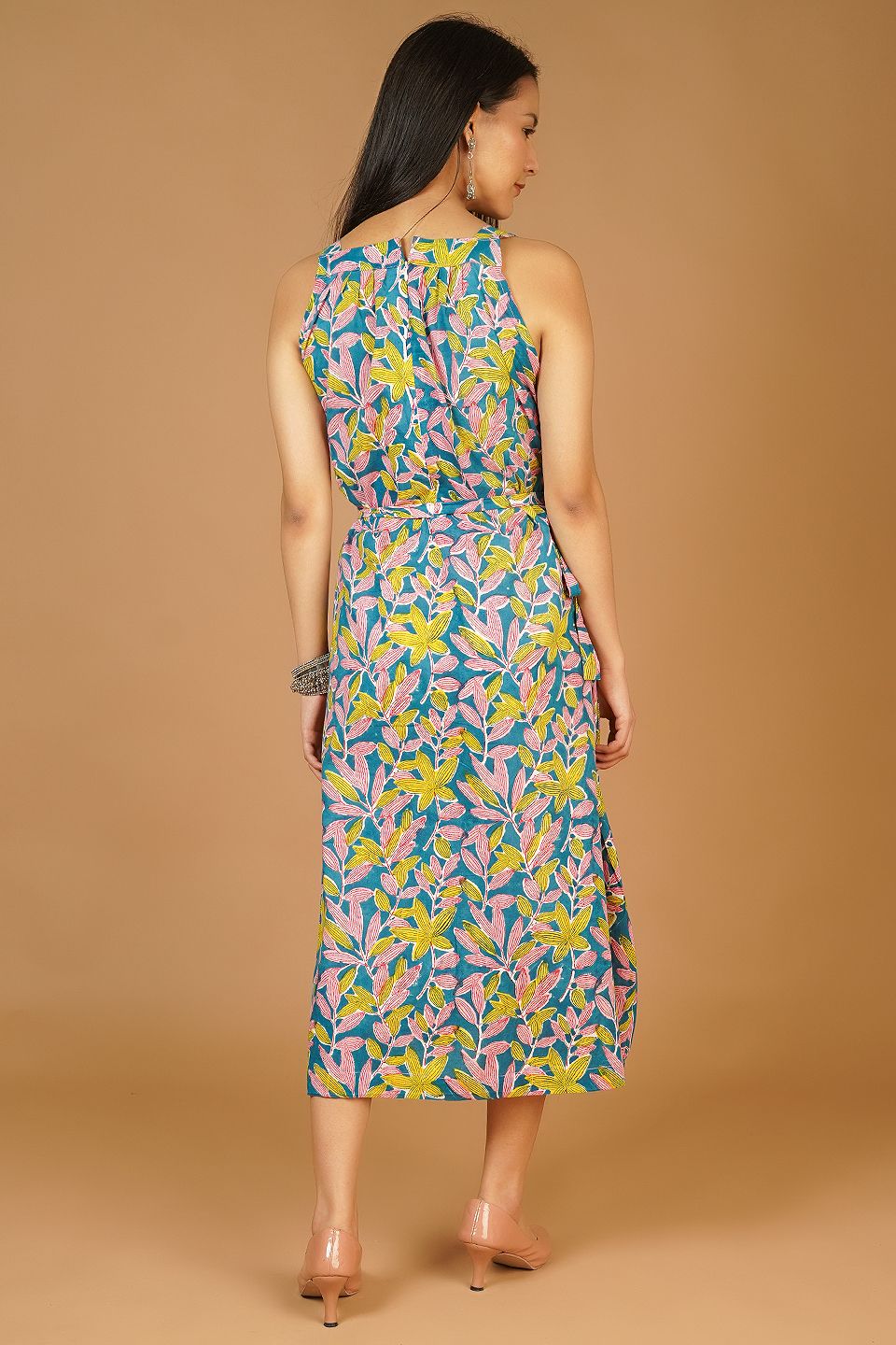 Bagru Midi Multicolor Dress