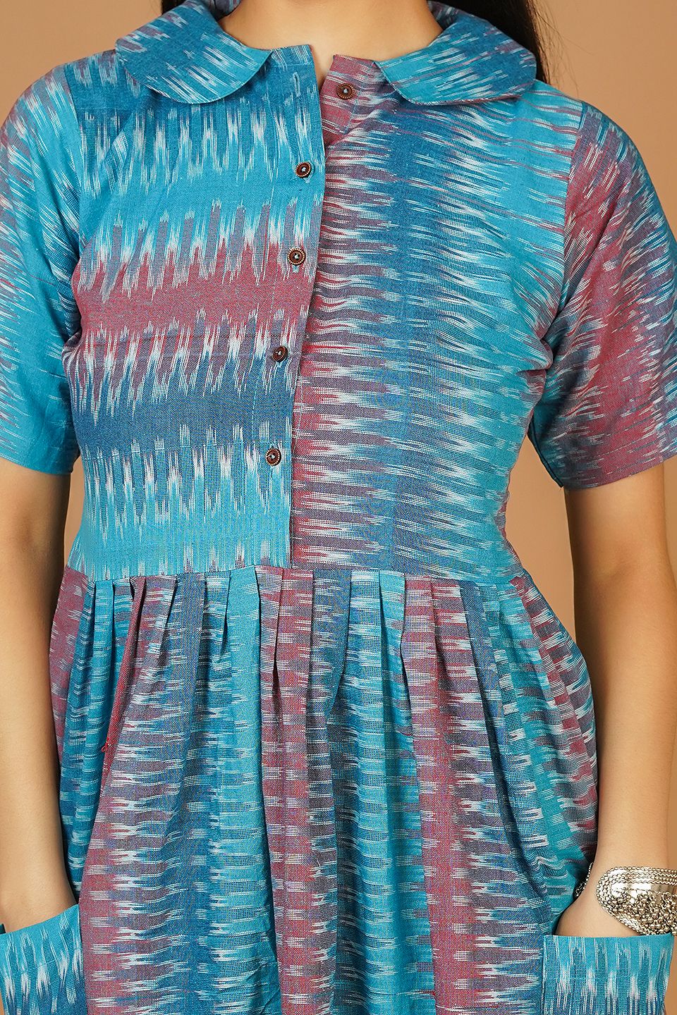 IKAT Midi Blue Dress