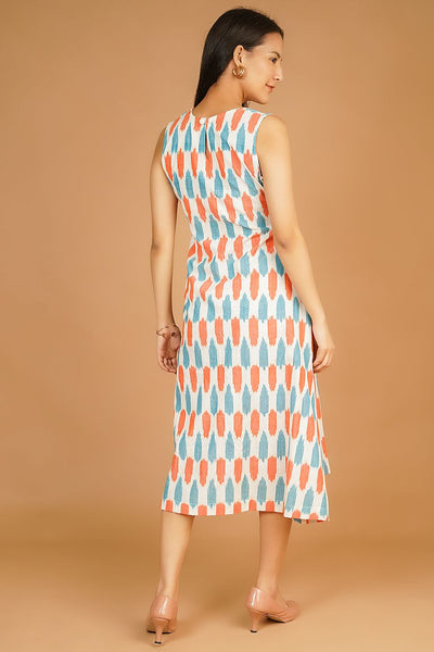 IKAT Midi White Dress