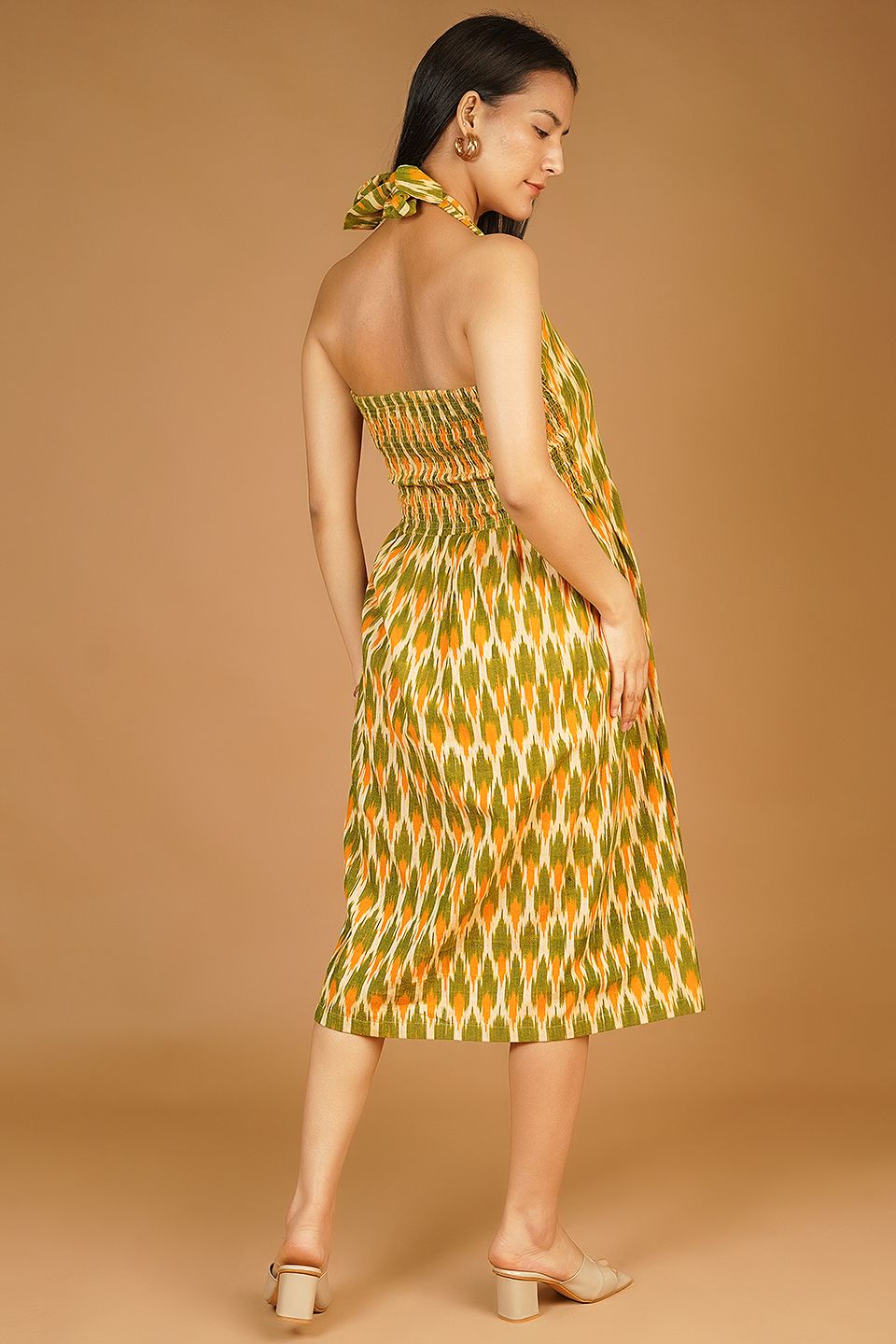 green emerald velvet dress Buy Women Roohi : Green Cotton Ikkat Dress In India