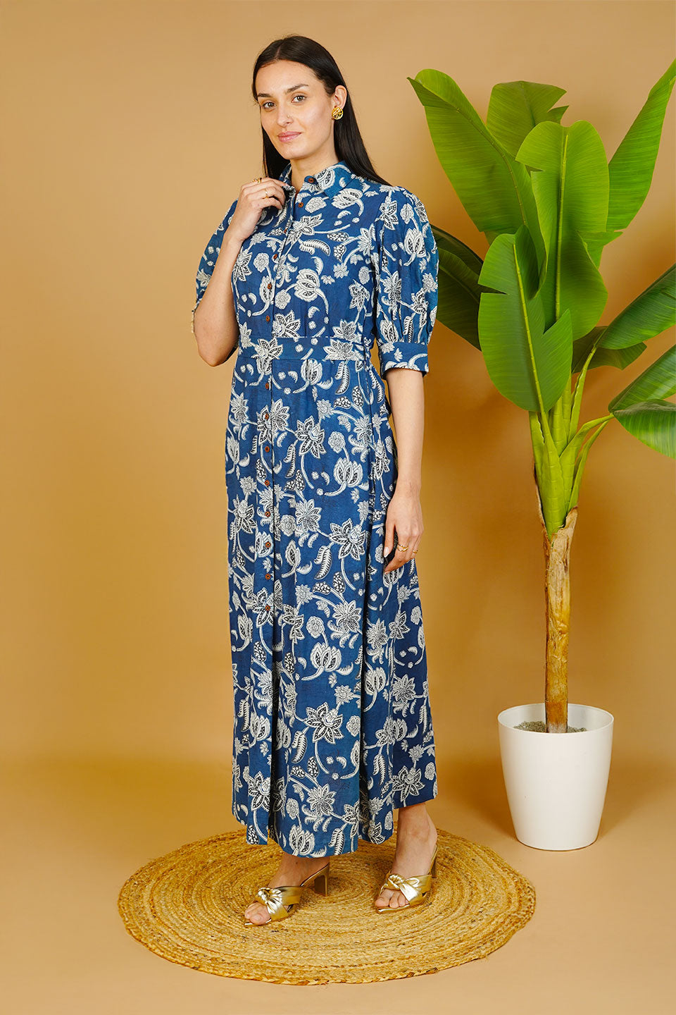 Maxi Dress Jaipuri Ethnic Wear Blue Jaipur Cotton Maxi Dress Maxi Dress Jaipuri Ethnic Wear Blue Jaipur Cotton Maxi Dress