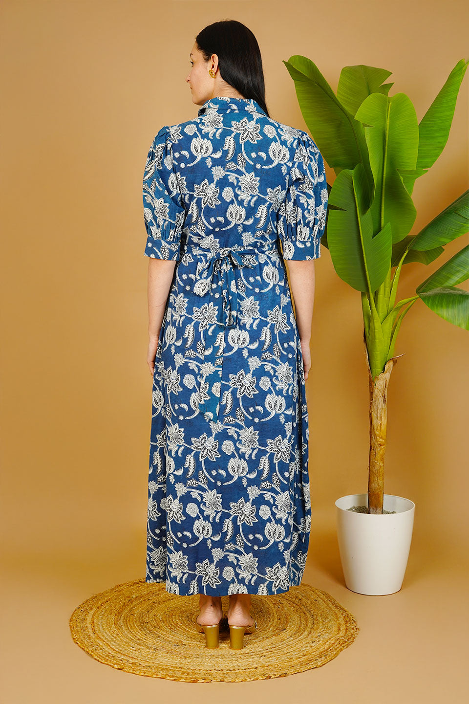 jaipuri cotton maxi dress Blue Jaipur Cotton Maxi Dress