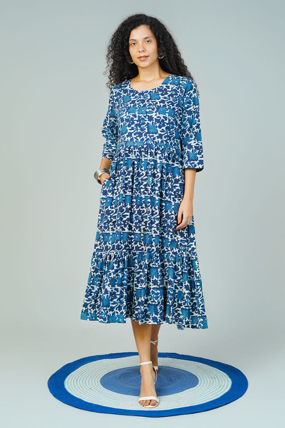 Blue Indigo Midi Dress