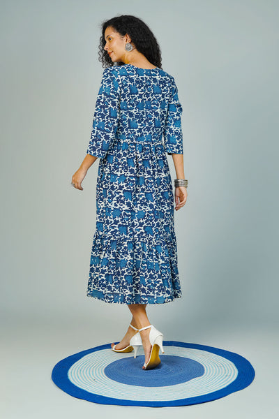 Blue Indigo Midi Dress