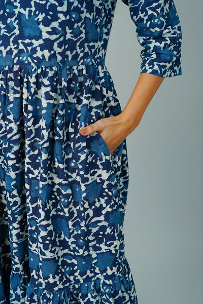 Blue Indigo Midi Dress