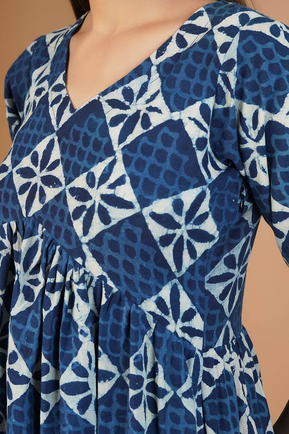 Indigo Cotton Blue Midi Dress