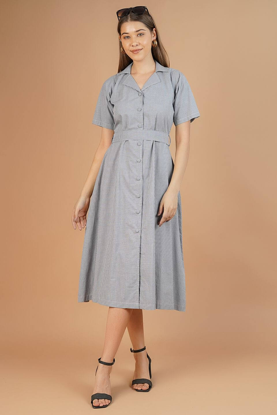 100% Cotton White Midi Dress
