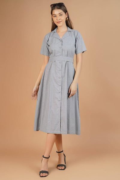 100% Cotton White Midi Dress