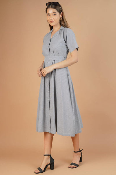 100% Cotton White Midi Dress