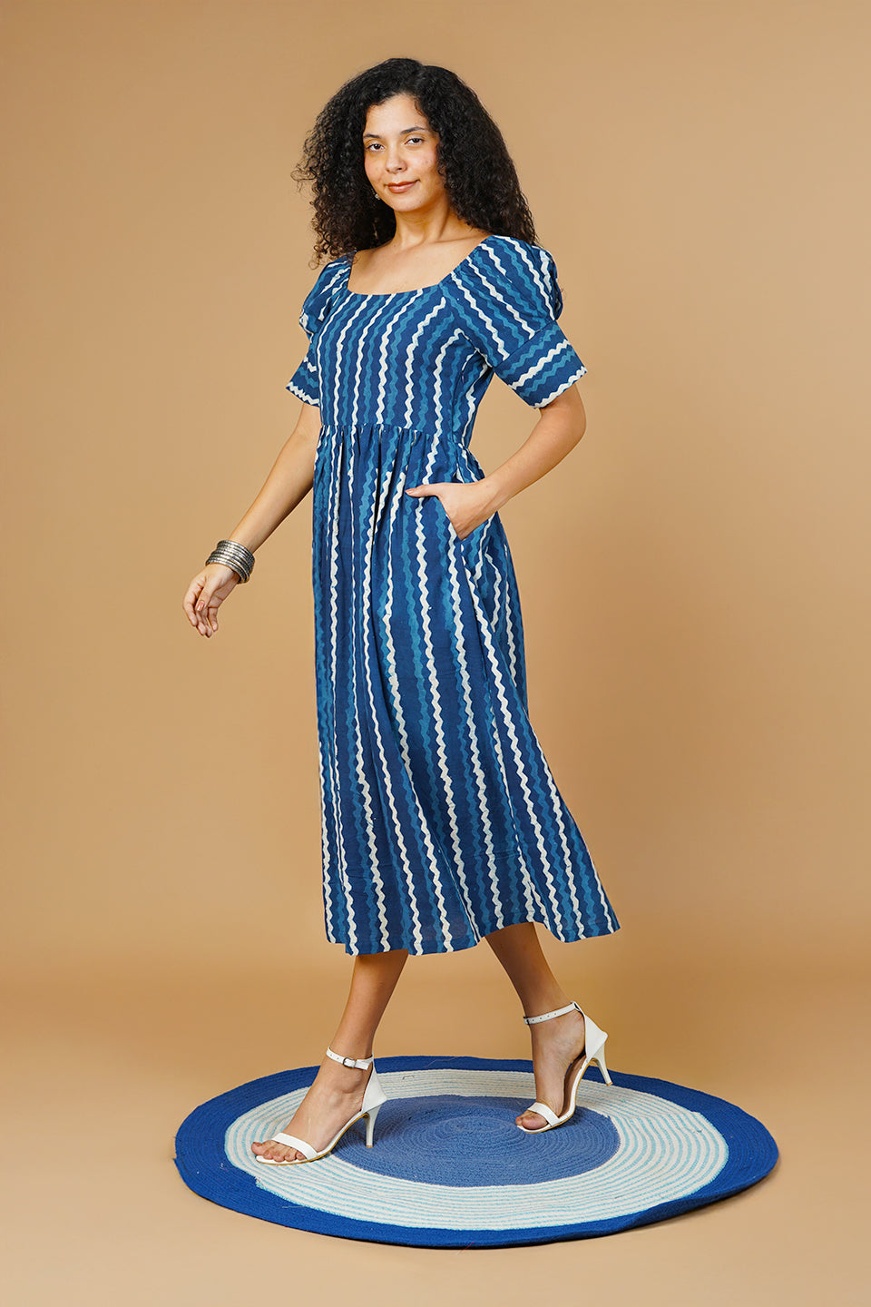 Blue Indigo Midi Dress