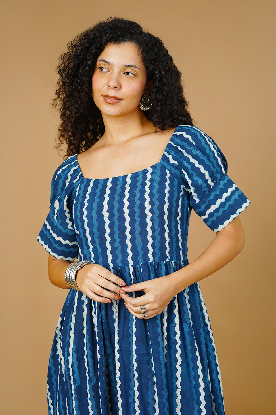 Blue Indigo Midi Dress