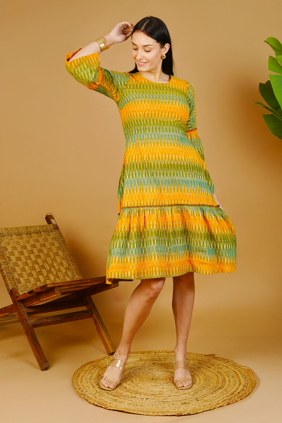green ikat dress Emerald Green Ikat Mini Dress