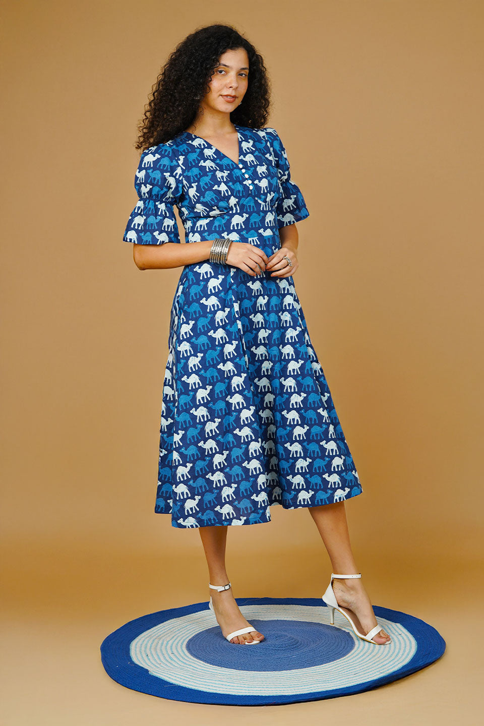 Blue Indigo Midi Dress