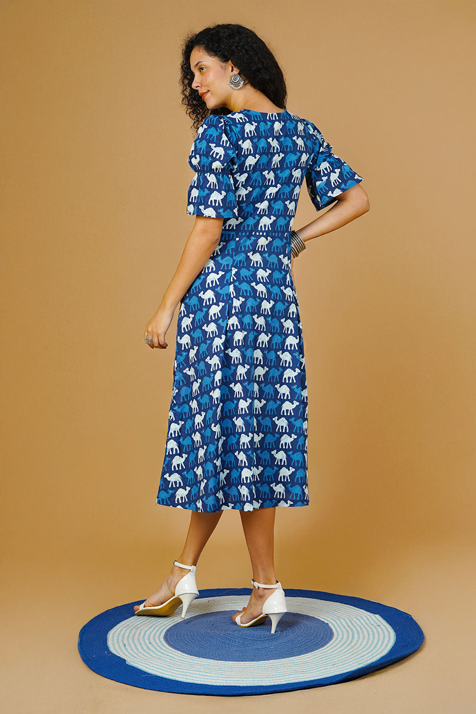 Blue Indigo Midi Dress