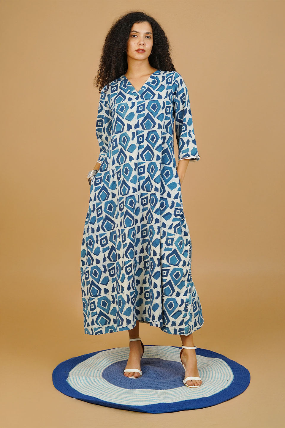 Blue Indigo Cotton Dress