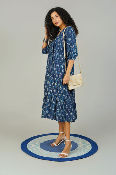 Blue Indigo Cotton Dress