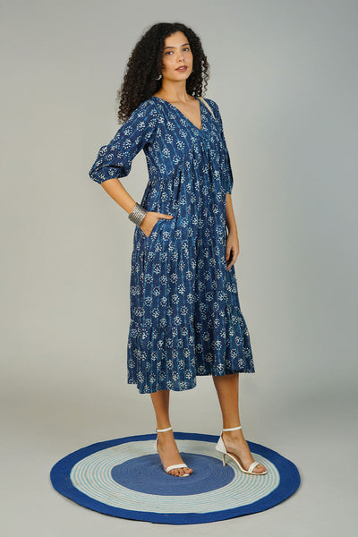 Blue Indigo Cotton Dress