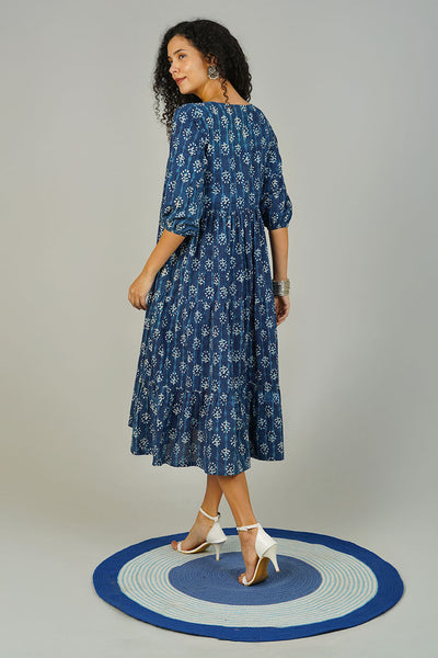 Blue Indigo Cotton Dress