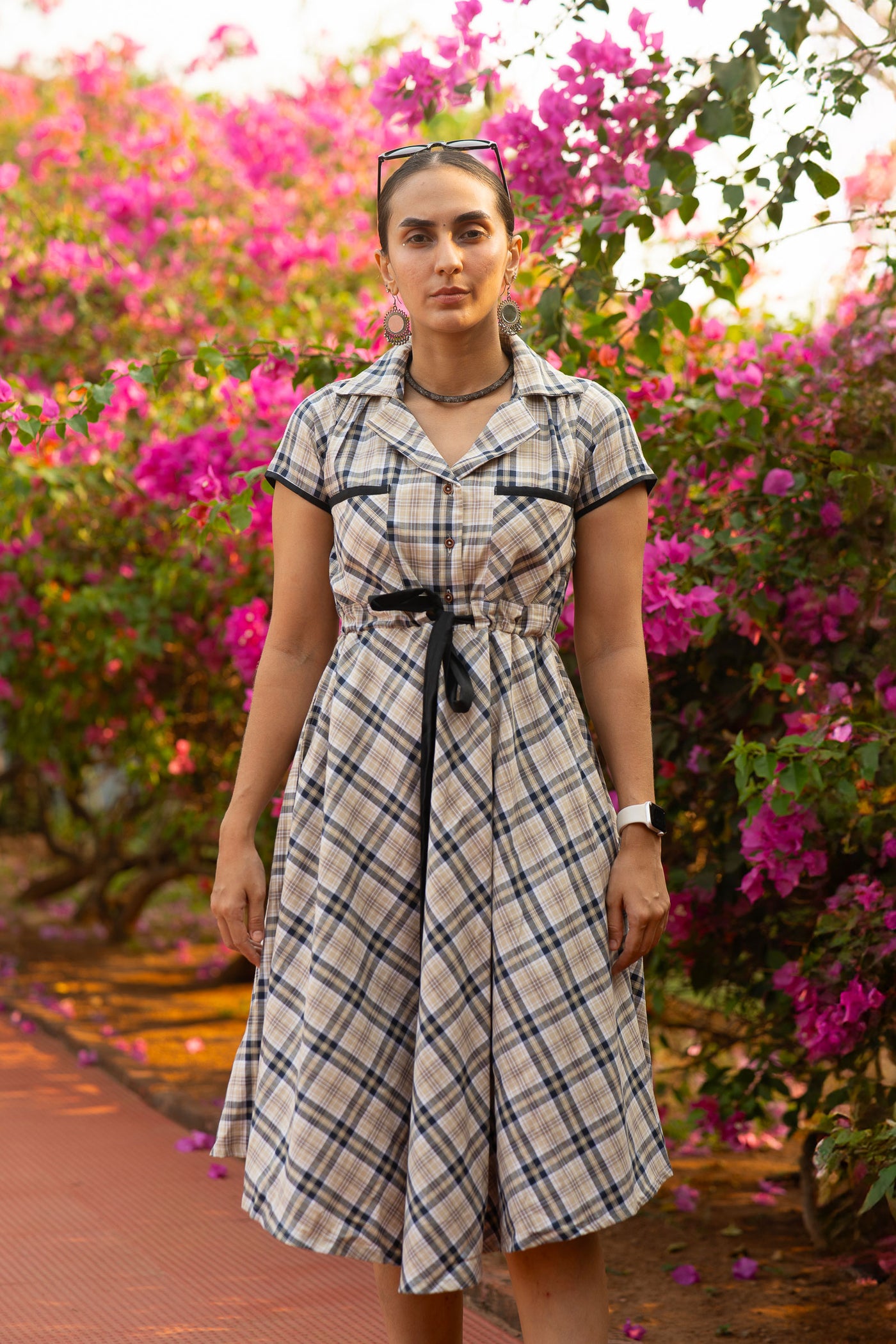Premium Cotton Beige Midi Dress