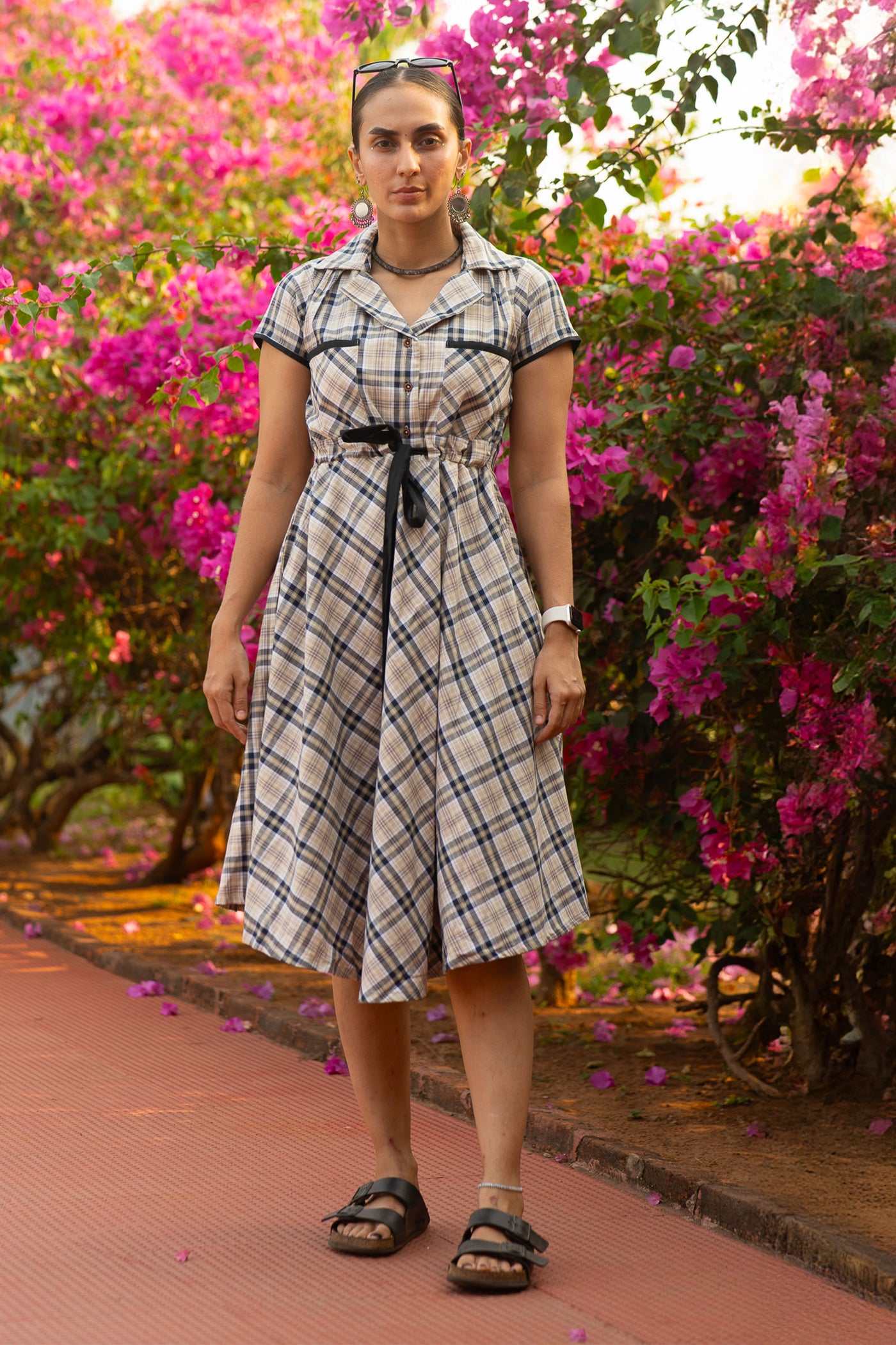 Premium Cotton Beige Midi Dress